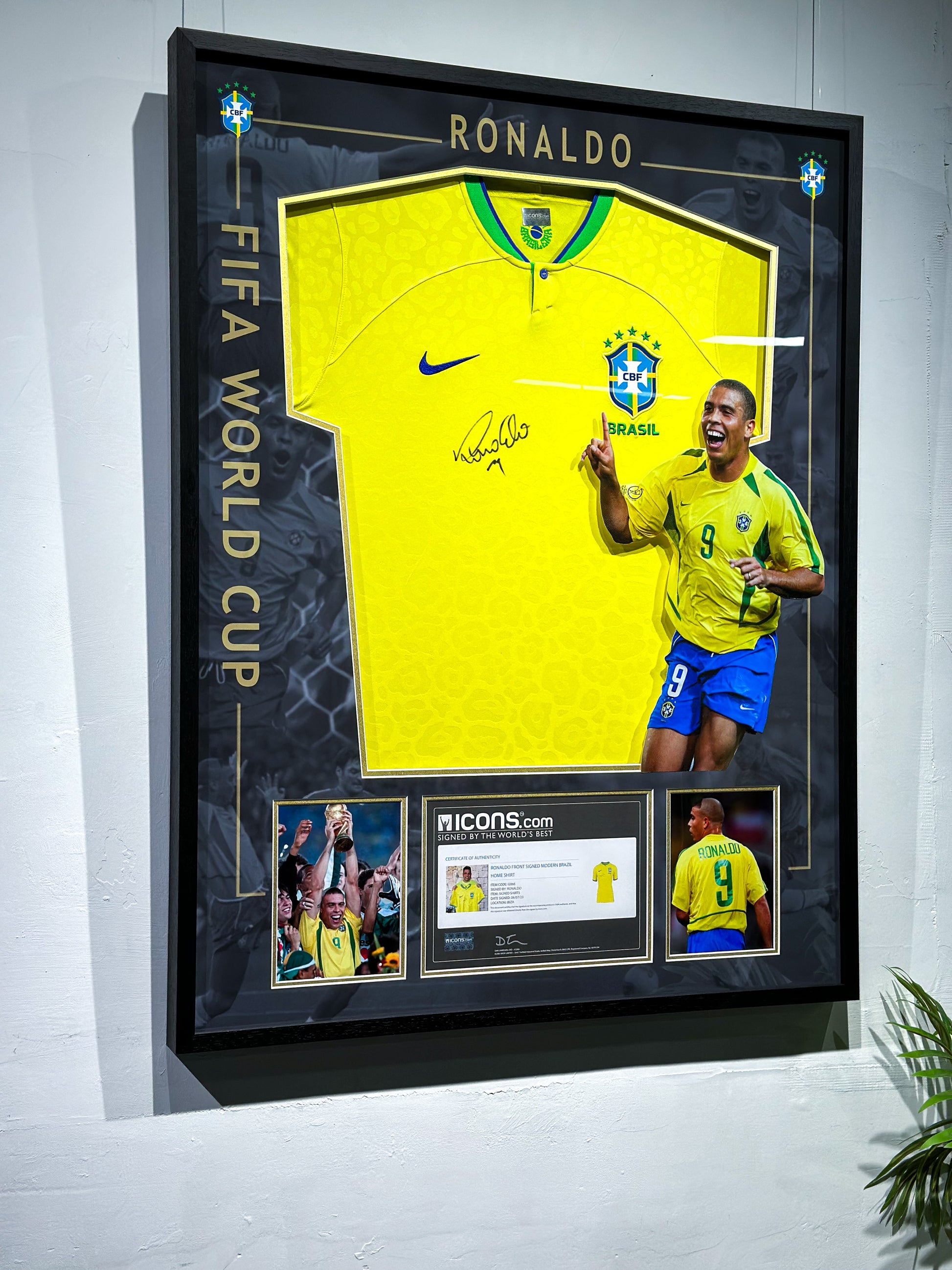 Ronaldo Brazil National Team Jersey Framing | Bespoke Autograph Memorabilia Display