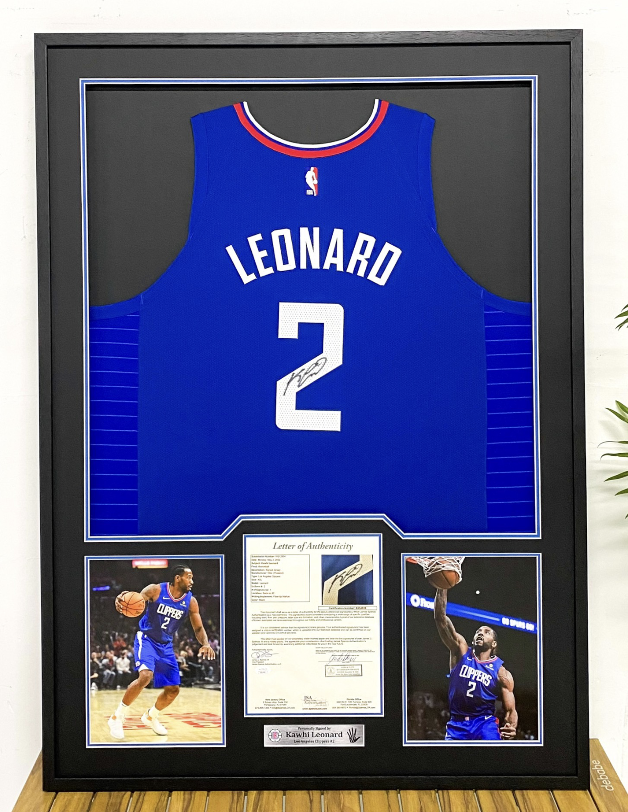 Kawhi Leonard Los Angeles Clippers Autographed Framed Jersey