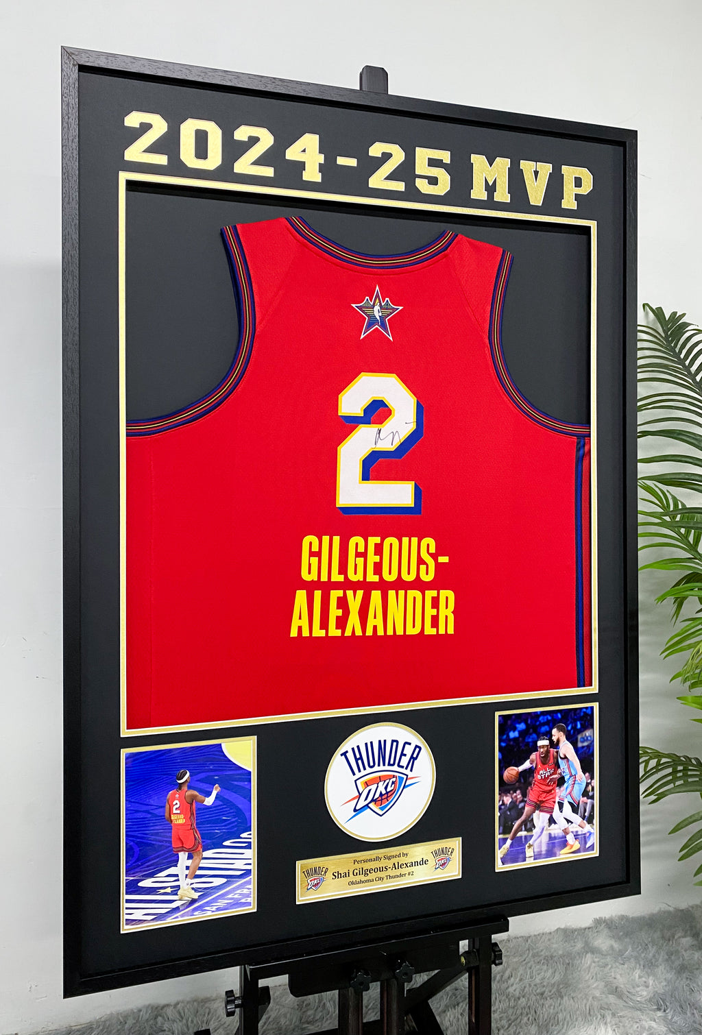 Signed Shai Gilgeous-Alexander OKC Thunder #2 All-Star Jersey Framing