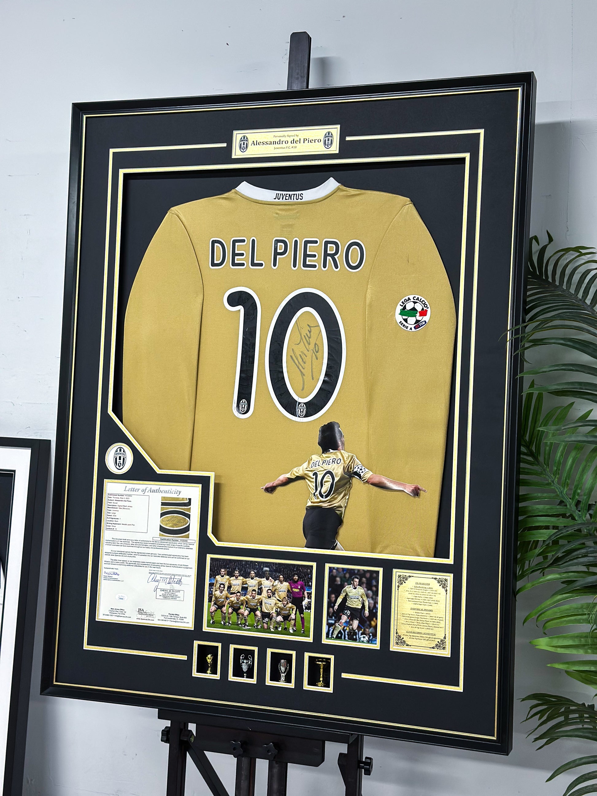 Del Piero Juventus F.C. Autographed Custom Framed Jersey