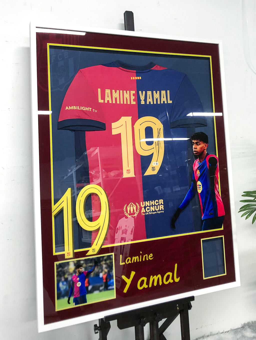 Lamine Yamal FC Barcelona Custom Framed Signed Jersey