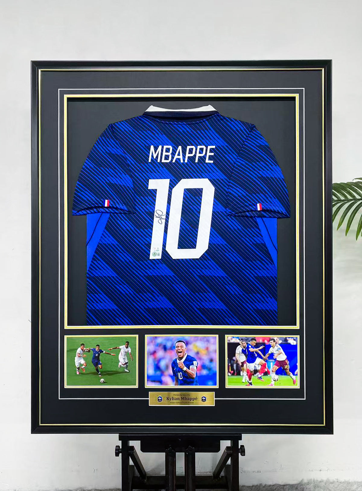 Kylian Mbappe Autographed France National Team Jersey Display Frame
