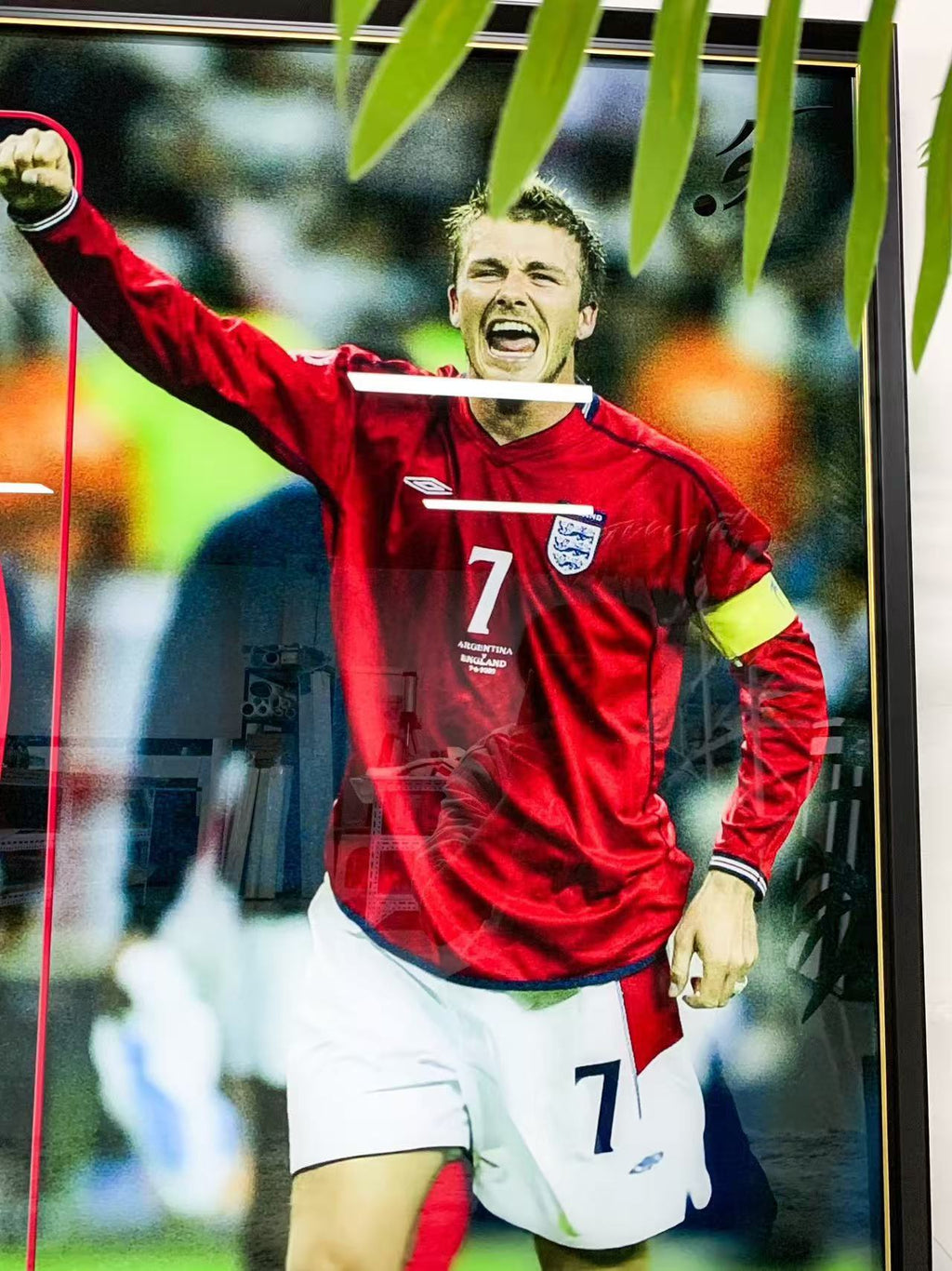 David Beckham England National Football Team Autographed Custom Framed Jersey