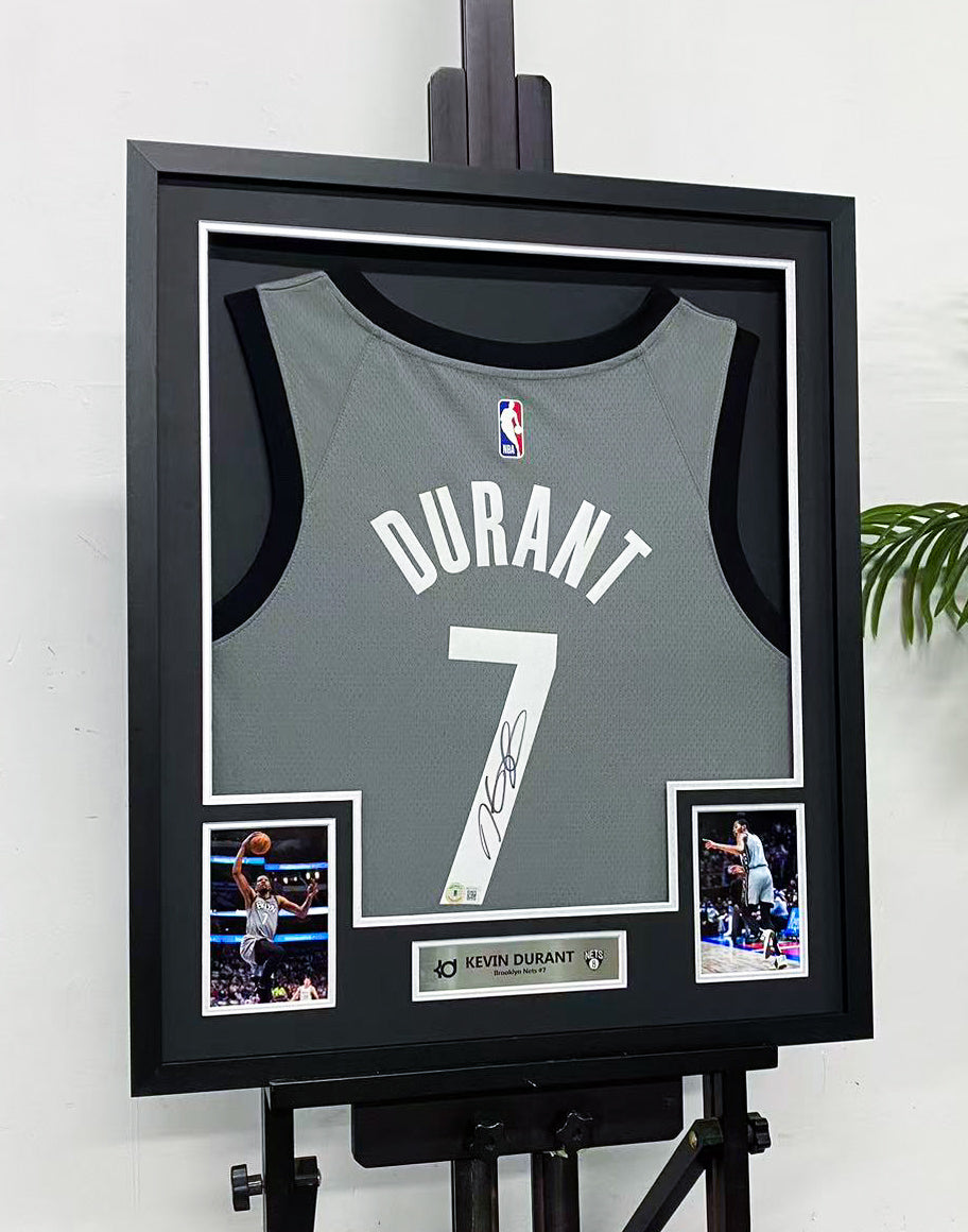 Kevin Durant Brooklyn Nets 7 Signed Gray Jersey Display Frame
