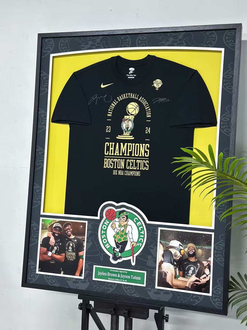 Jayson Tatum & Jaylen Brown Boston Celtics Framed Signed Jersey