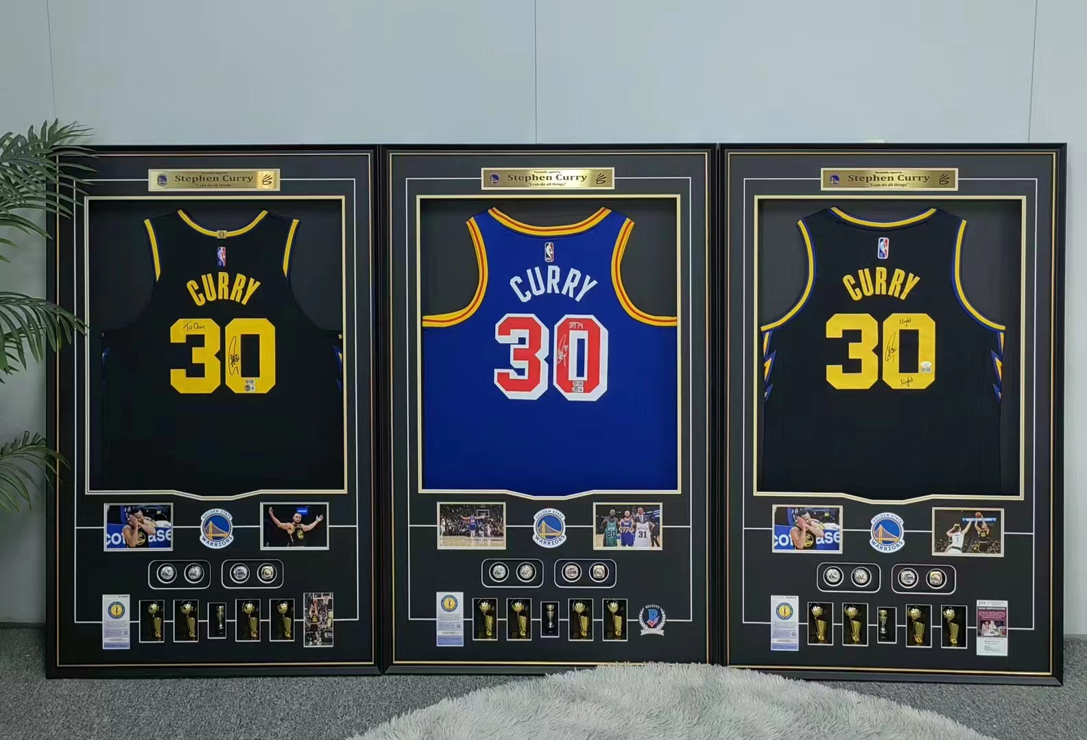Stephen Curry Golden State Warriors Signed Jersey Framing