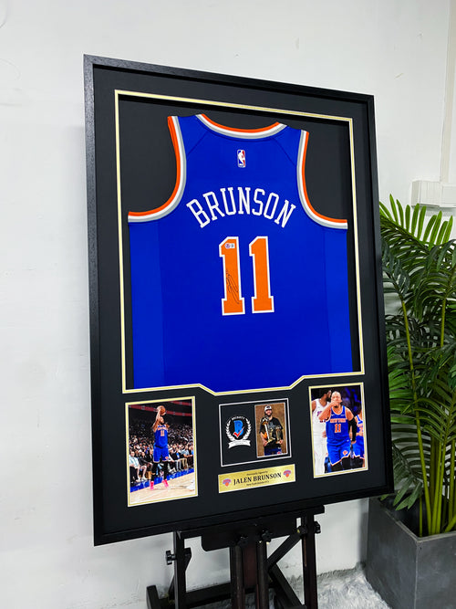 Jalen Brunson New York Knicks #11 Jersey Framed