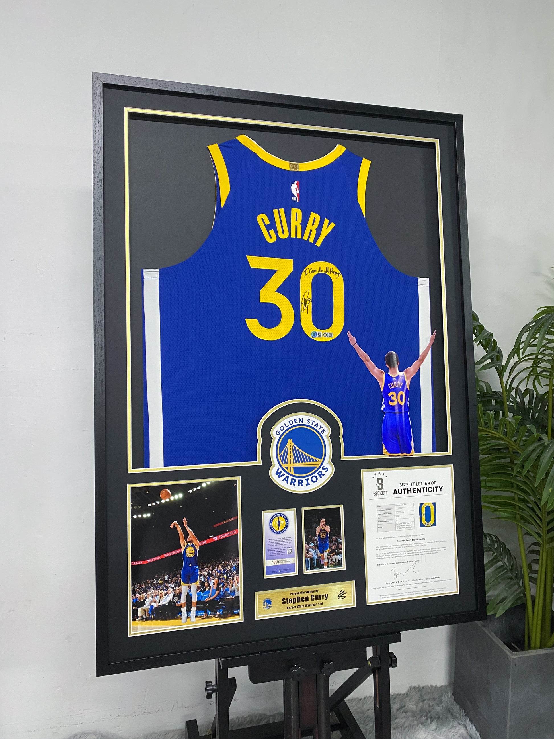 Stephen Curry Golden State Warriors Autographed Jersey Framing
