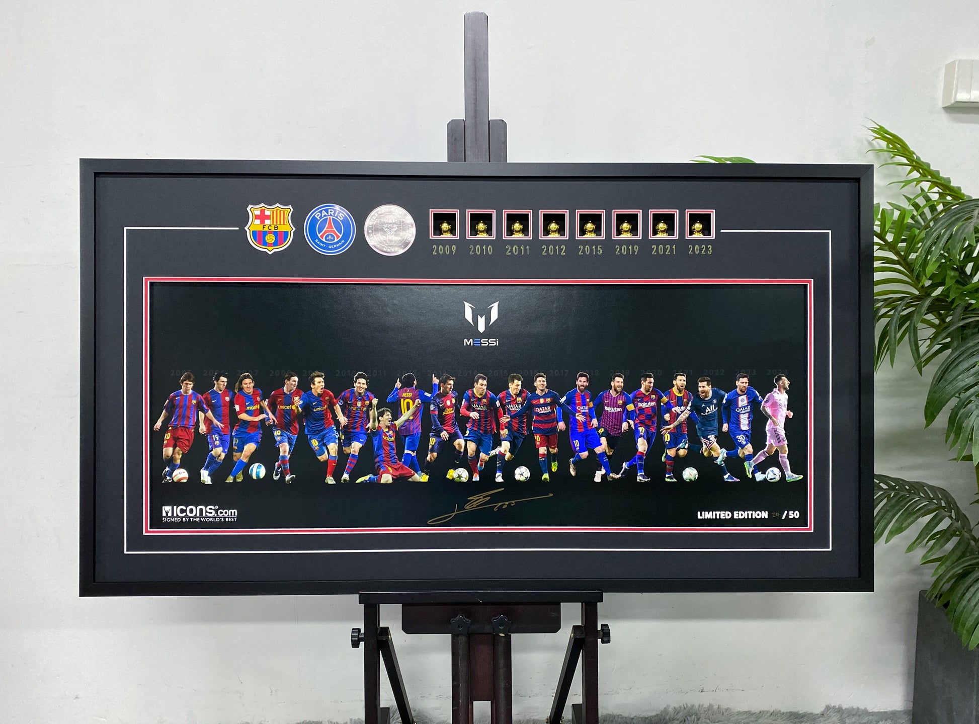 Lionel Messi Career Evolution Signed Limited Edition Poster Framing