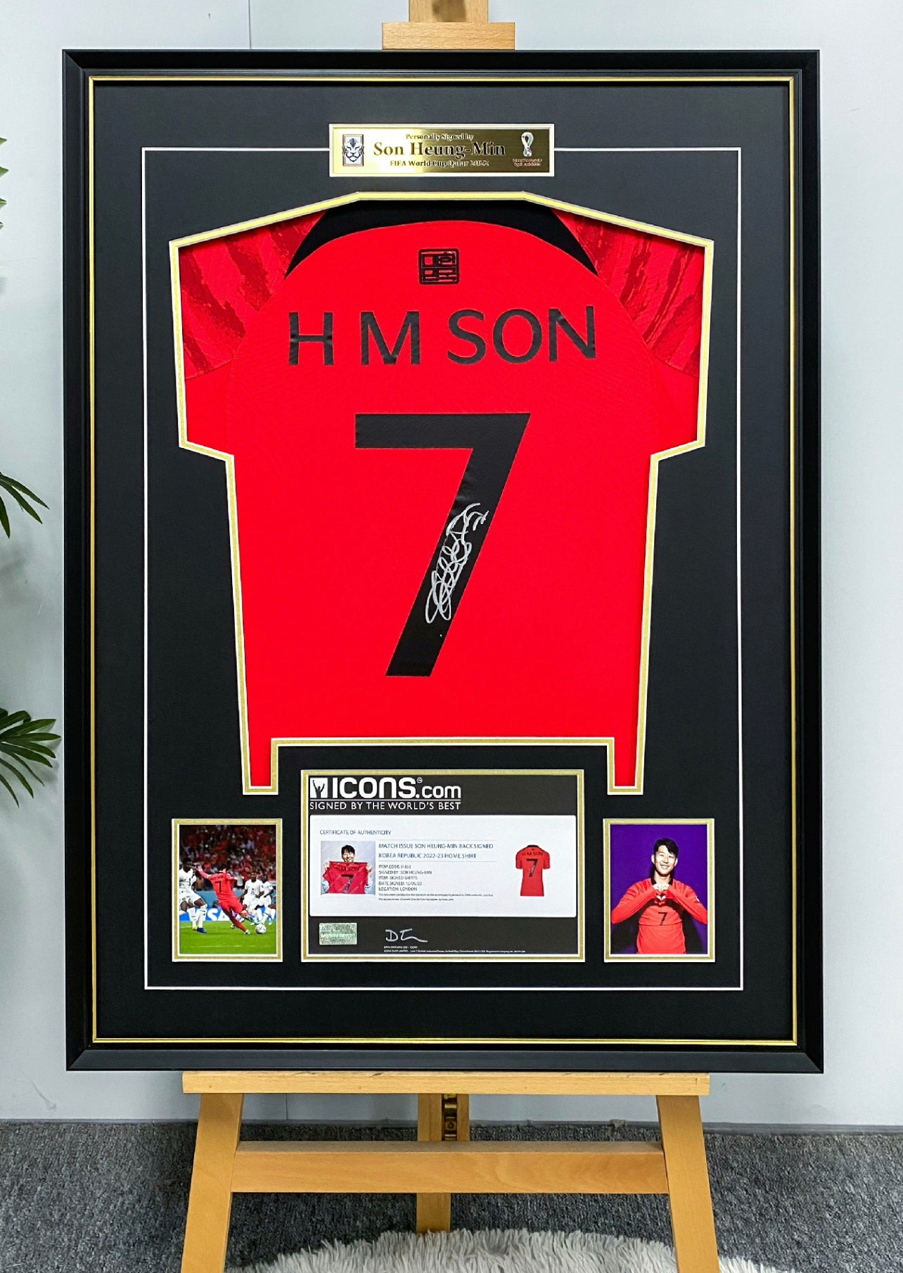 Son Heung-Min Korea Autographed Custom Framed Jersey