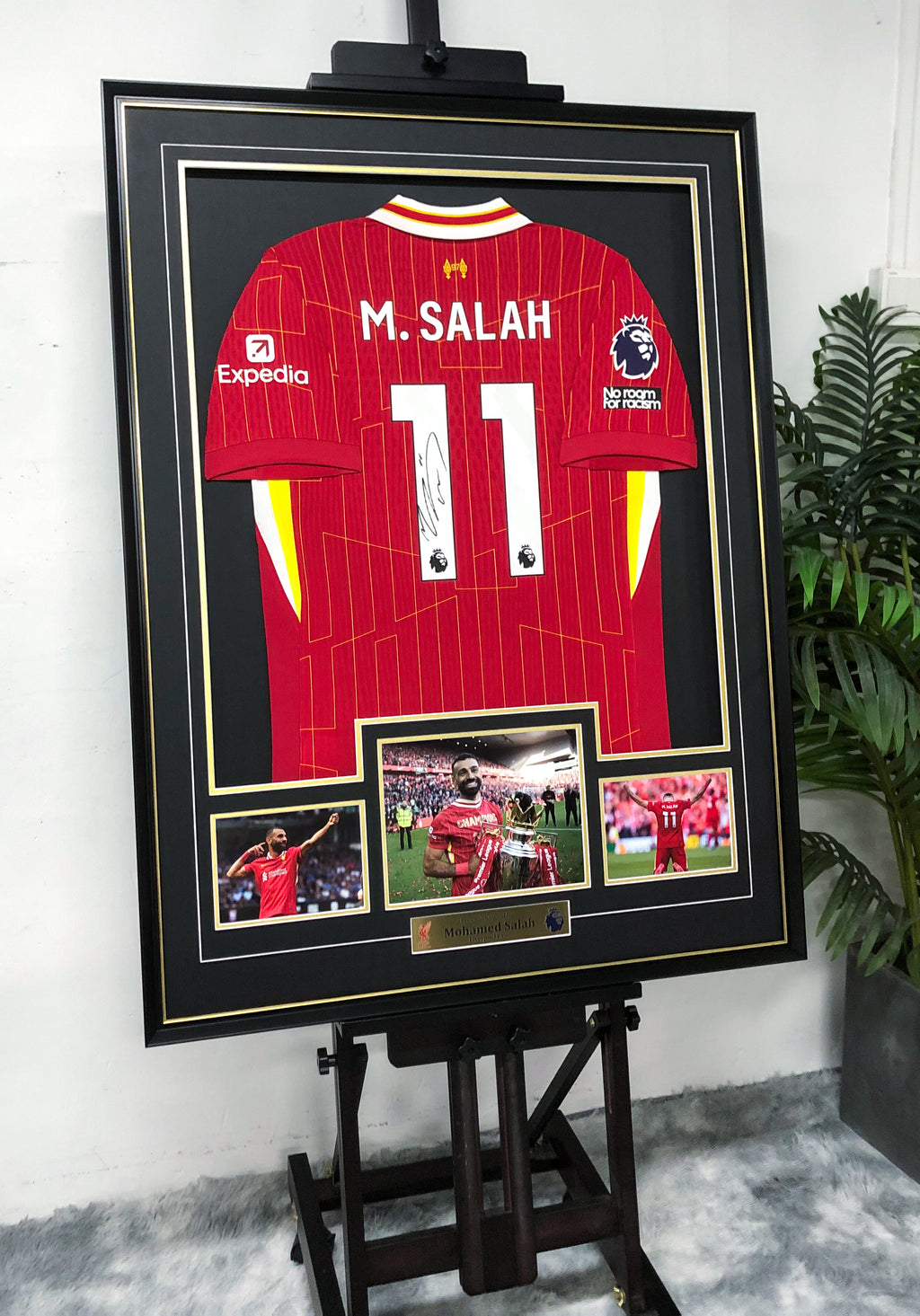 Mohamed Salah Liverpool FC Autographed Jersey Framed
