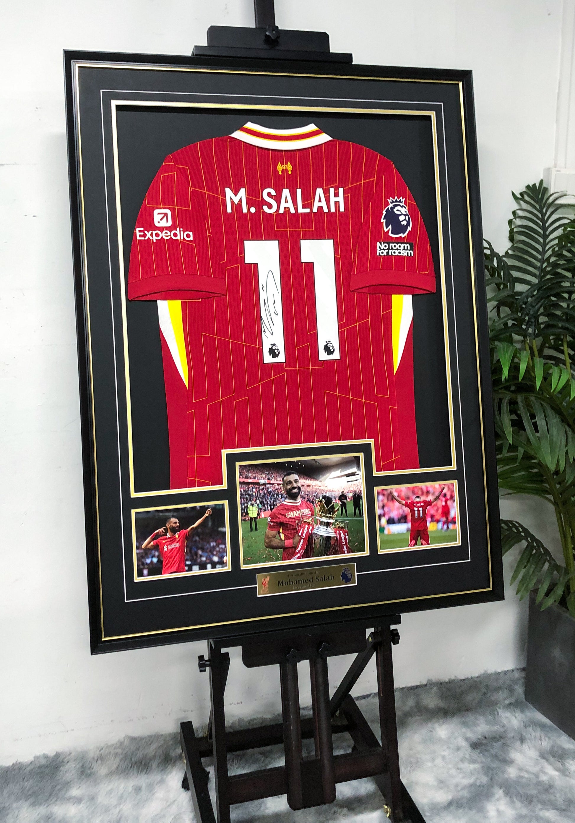 Mohamed Salah Liverpool FC Autographed Jersey Framed