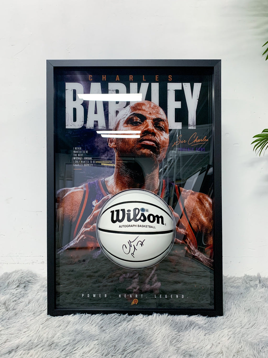 Charles Barkley Phoenix Suns Signed Basketball Framing