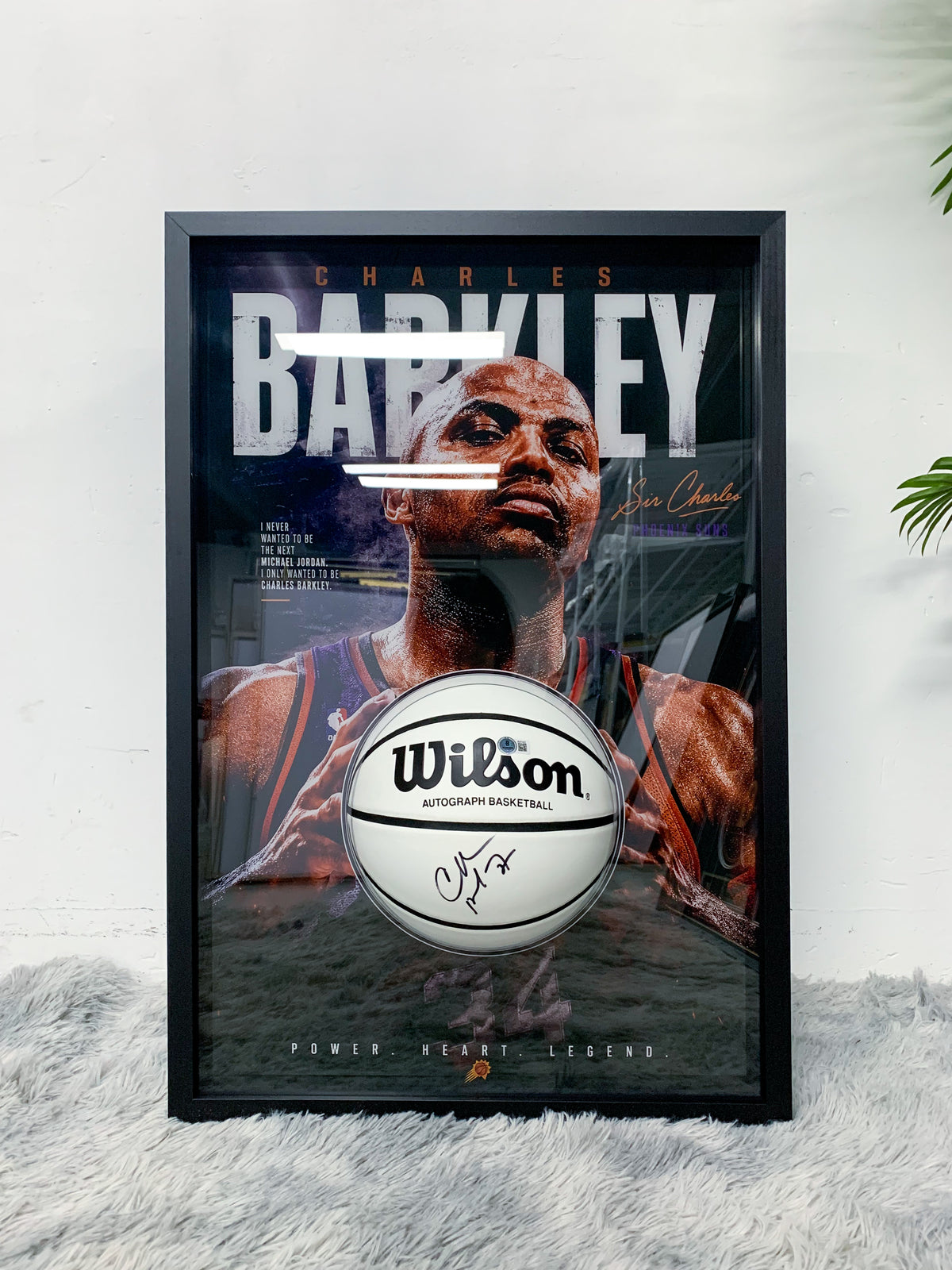 Charles Barkley Phoenix Suns Signed Basketball Framing