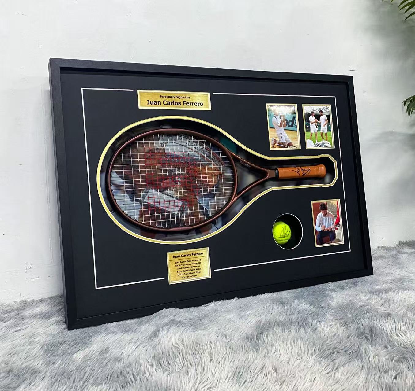 Juan Carlos Ferrero Signed Tennis Racket Custom Framed