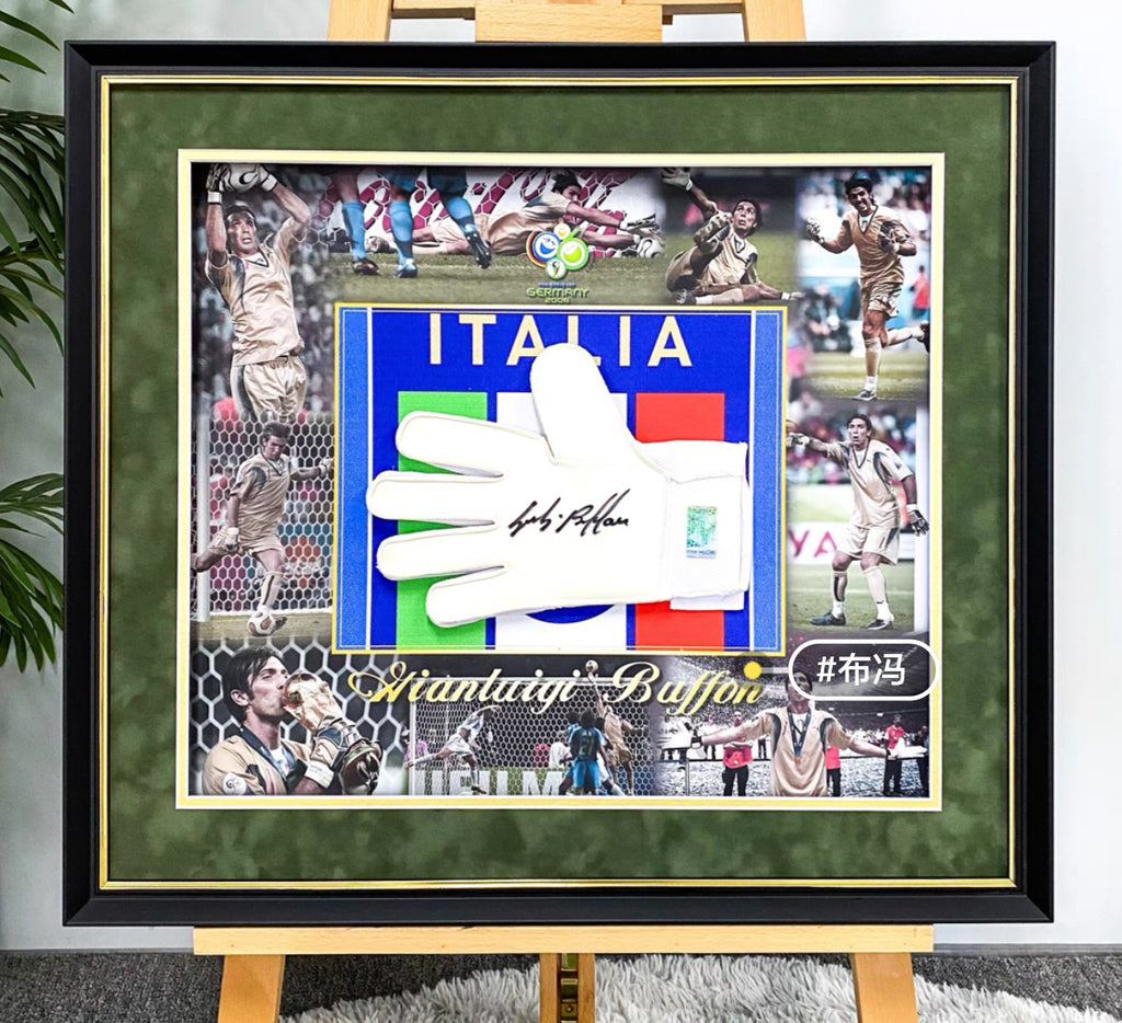 Gianluigi Buffon Autographed Gloves | Personalized Framed Keepsake
