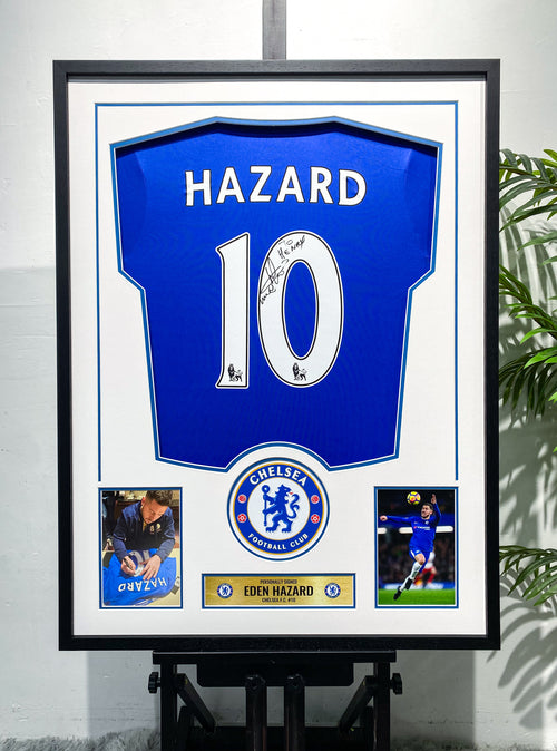 Eden Hazard Chelsea Autographed #10 Jersey Framing