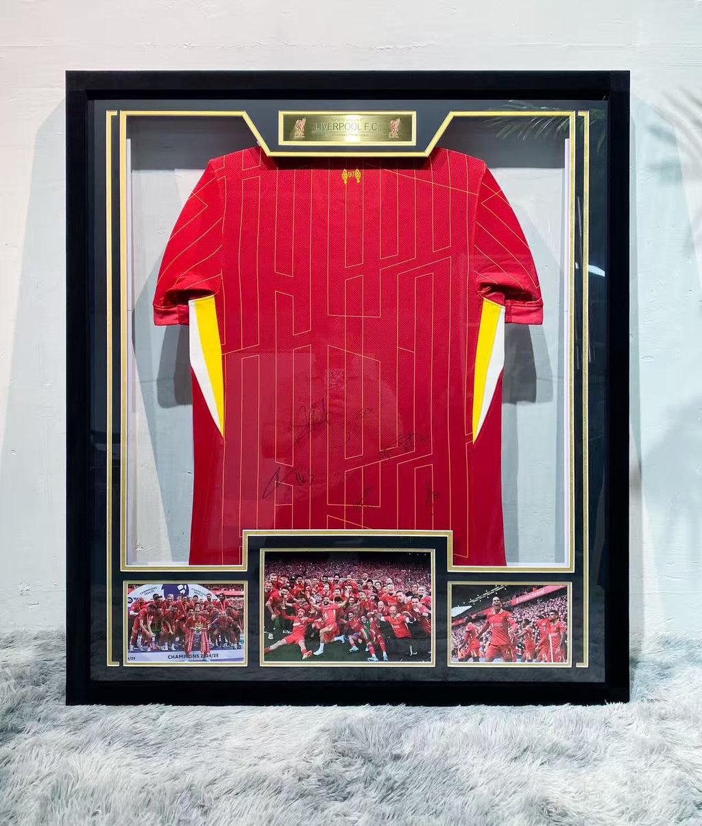 Liverpool FC New Season Home Multi-Player Team Signed Jersey Framed Display