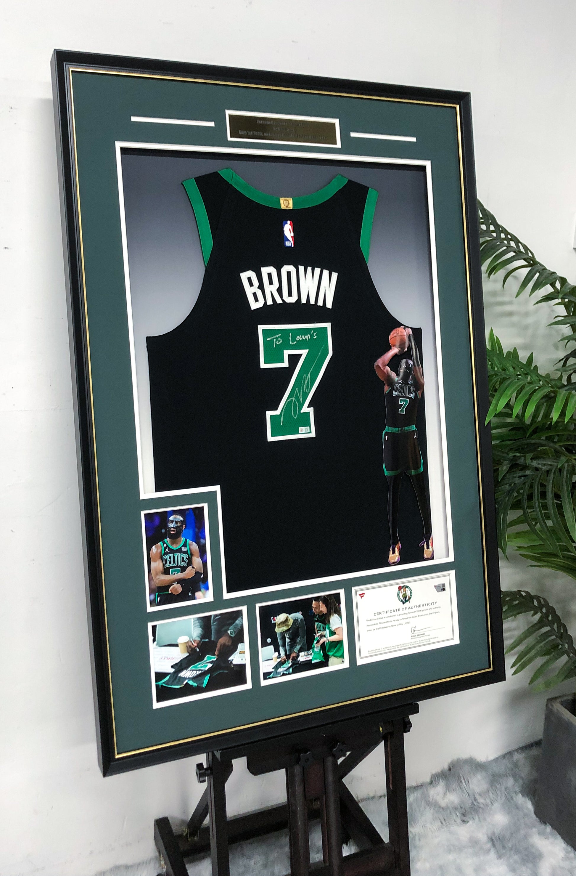 Jaylen Brown Boston Celtics Autographed Jersey Framed