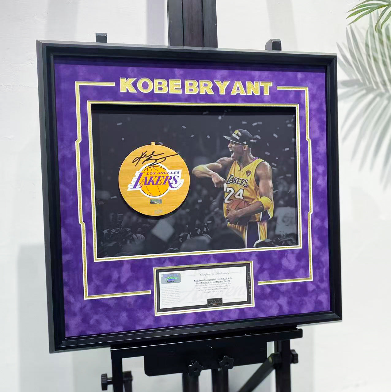 Kobe Bryant Autographed Mini Basketball Display Frame
