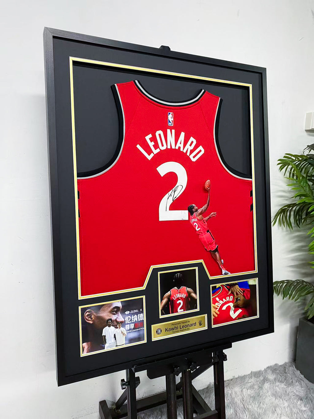 Kawhi Leonard Toronto Raptors 2 Signed Jersey Display Frame