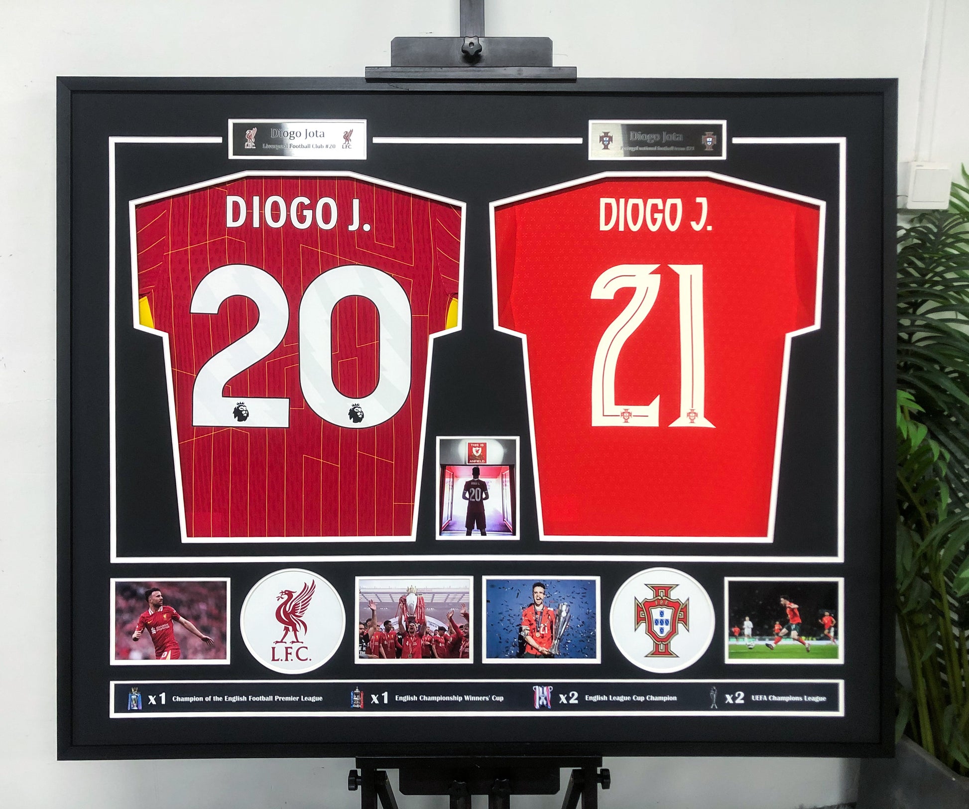 Diogo Jota Liverpool Autographed Jersey Framed