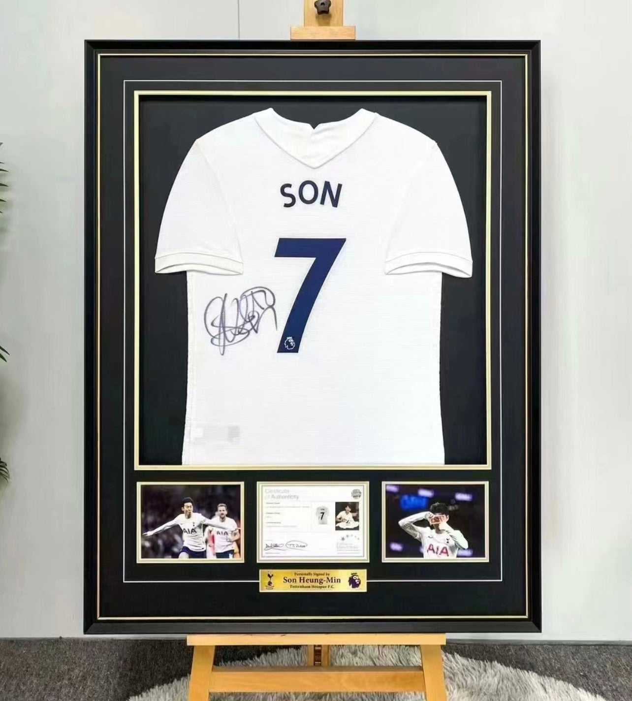 Son Heung-Min Tottenham Hotspur Autographed Custom Framed Jersey