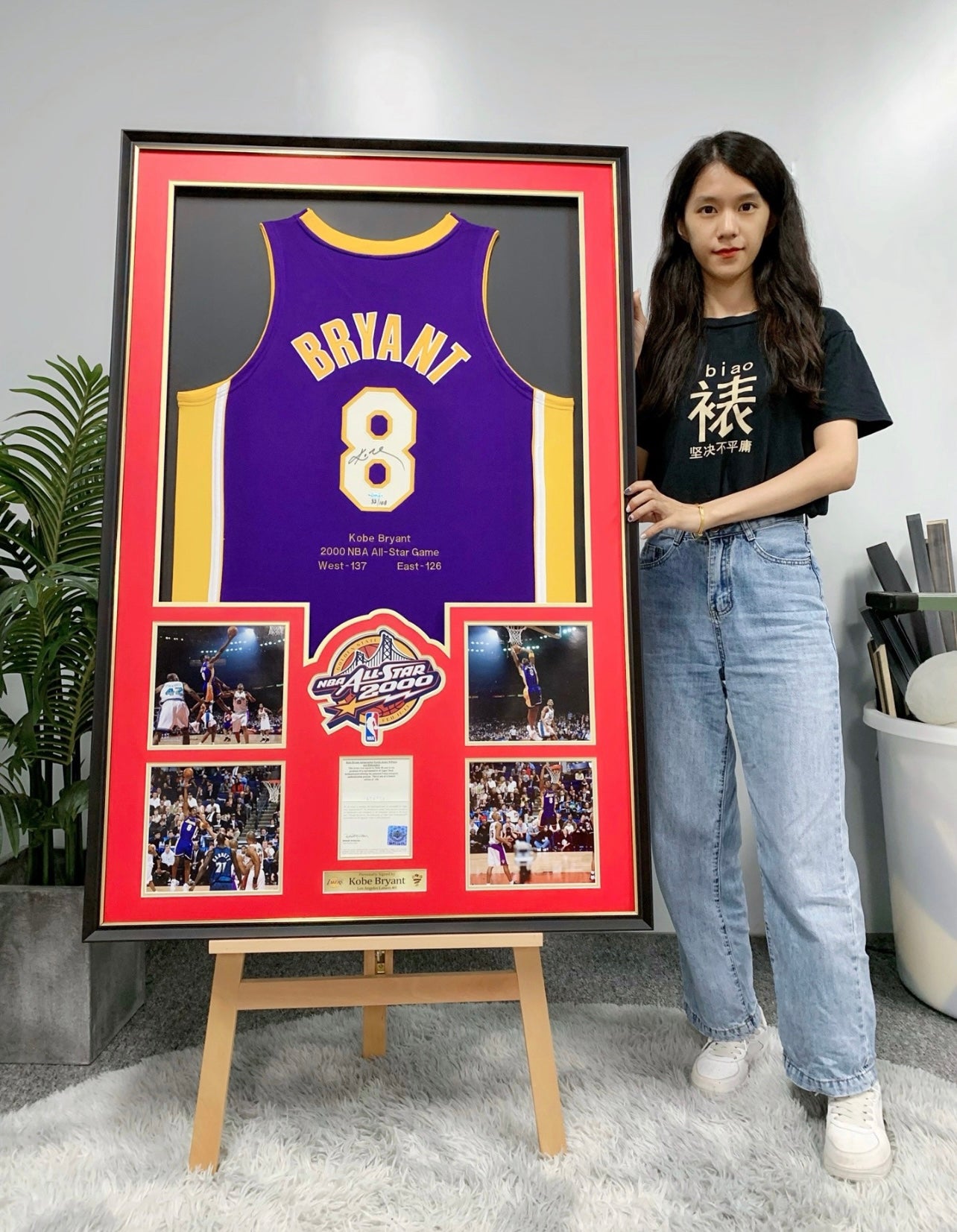 Kobe Bryant Los Angeles Lakers Autographed Custom Framed Jersey