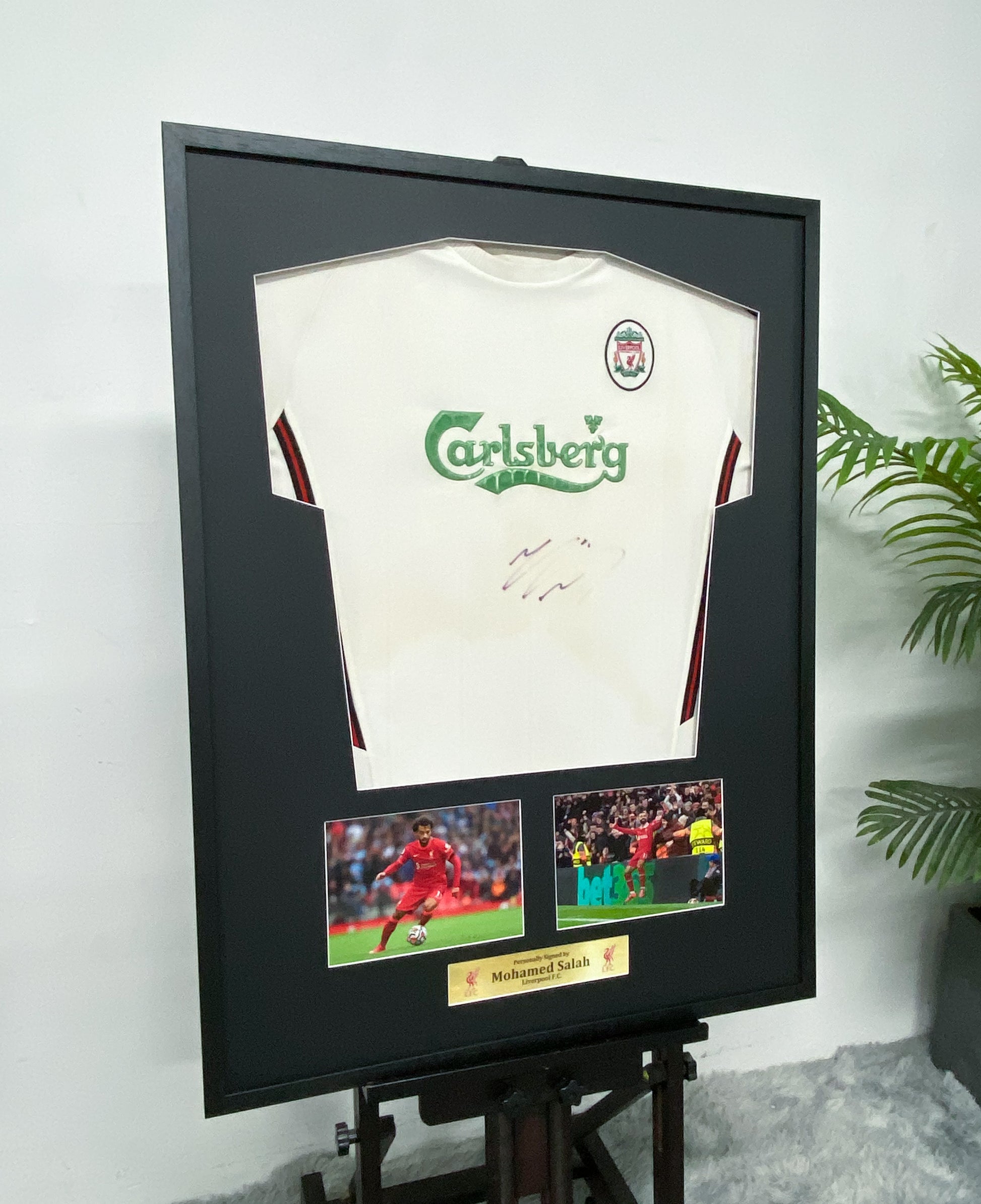 Mohamed Salah Liverpool Autographed Vintage Away Jersey Framing