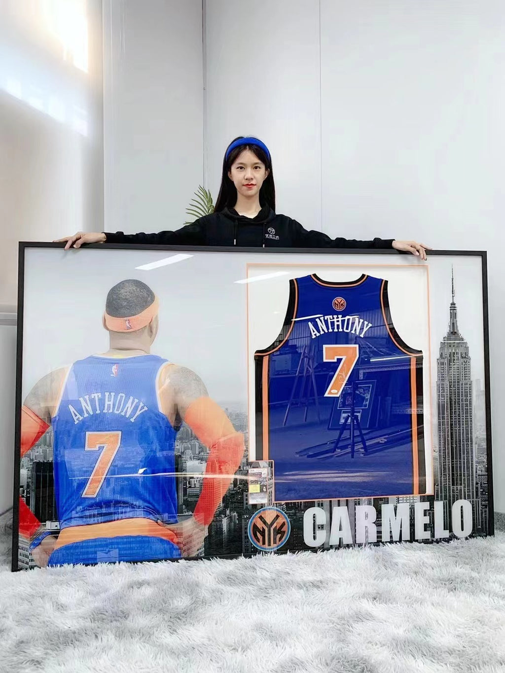 Carmelo Anthony New York Knicks Signed Jersey Framing