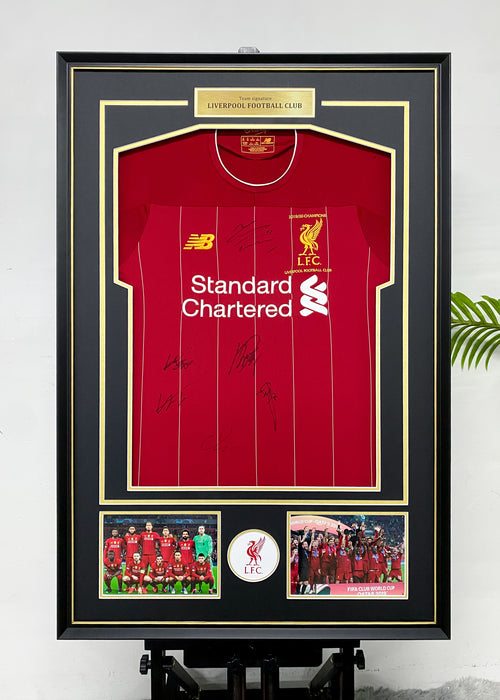Liverpool FC 2019/20 Team Signed Home Jersey Framed Display