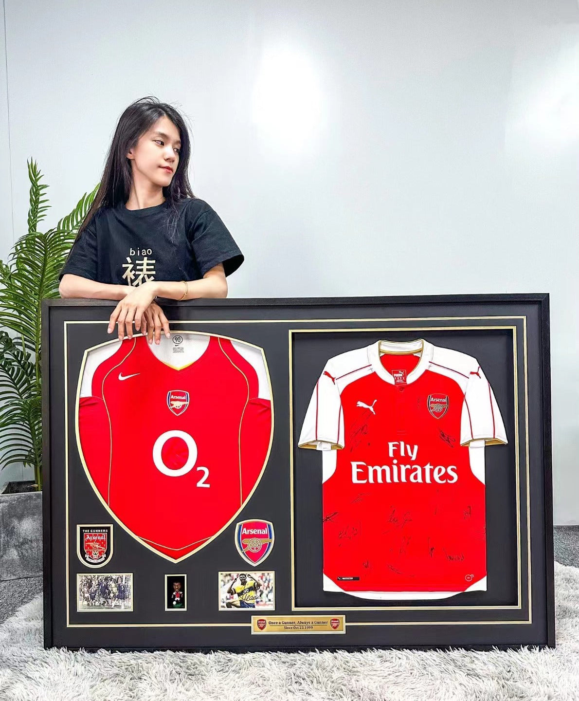 Arsenal Football Club Autographed Custom Framed Jersey
