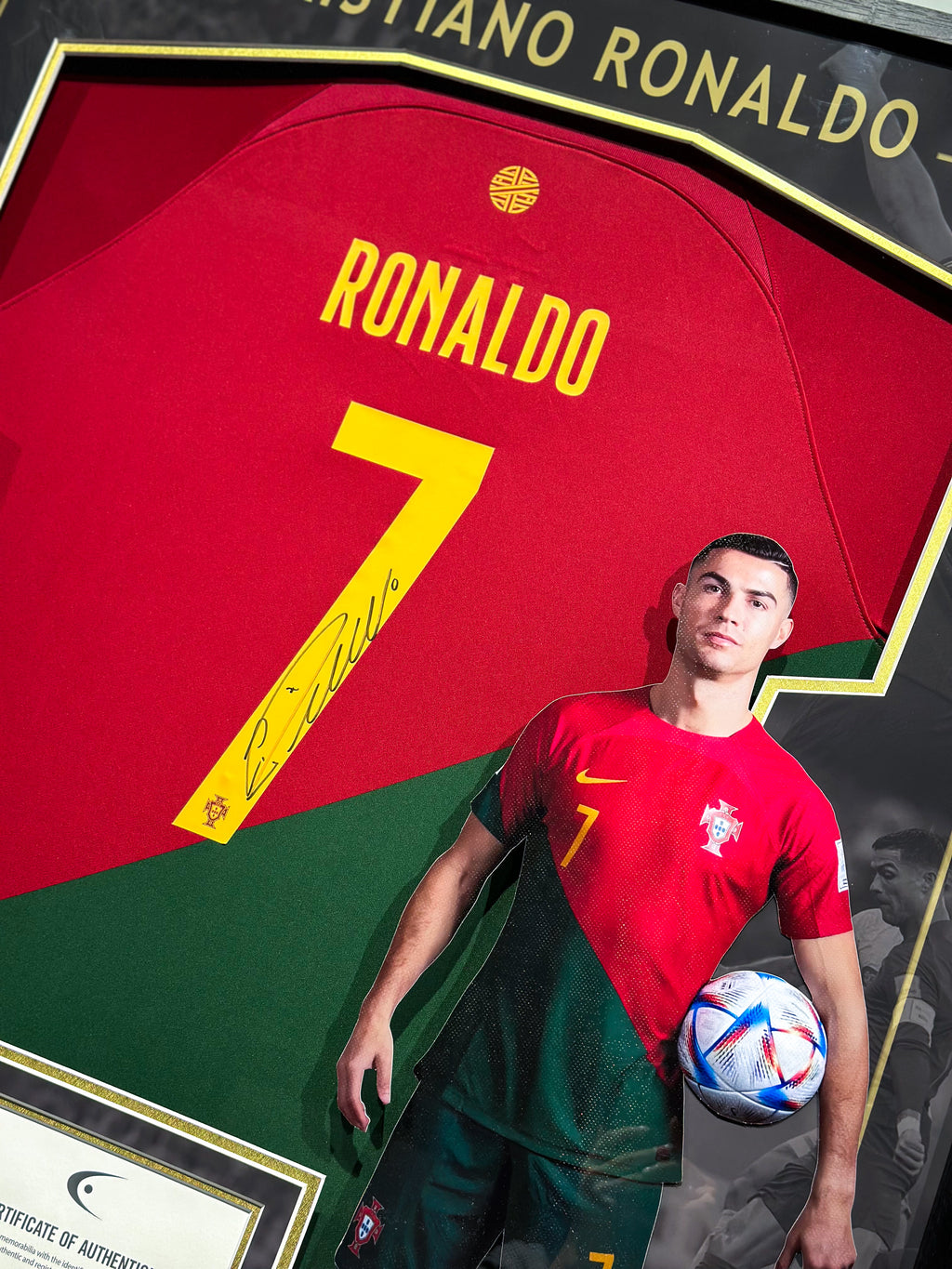 Cristiano Ronaldo Portugal National Team Jersey Framing | Bespoke Autograph Memorabilia Display