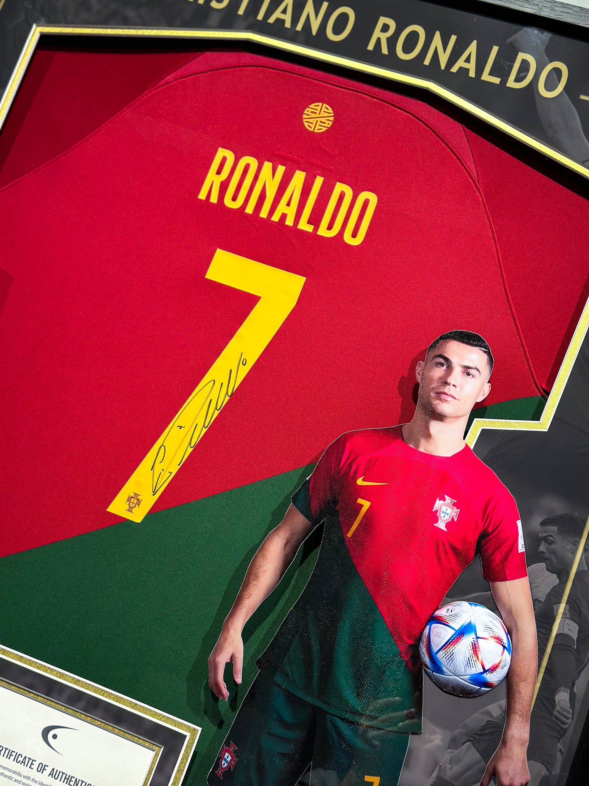 Cristiano Ronaldo Portugal National Team Jersey Framing | Bespoke Autograph Memorabilia Display