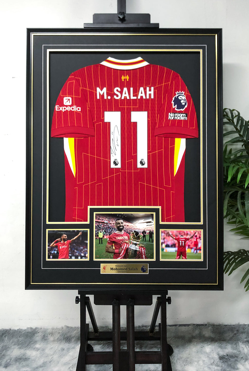 Mohamed Salah Liverpool FC Autographed Jersey Framed