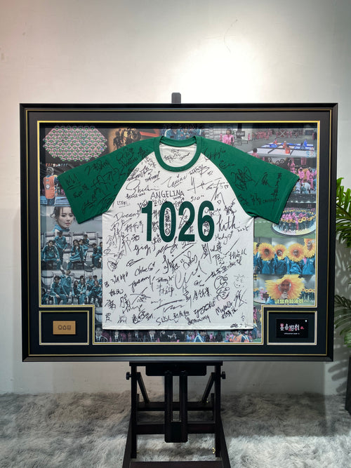 Squid Game Season 2 Cast Multi-Signed 1026 Player T-Shirt Framed Display