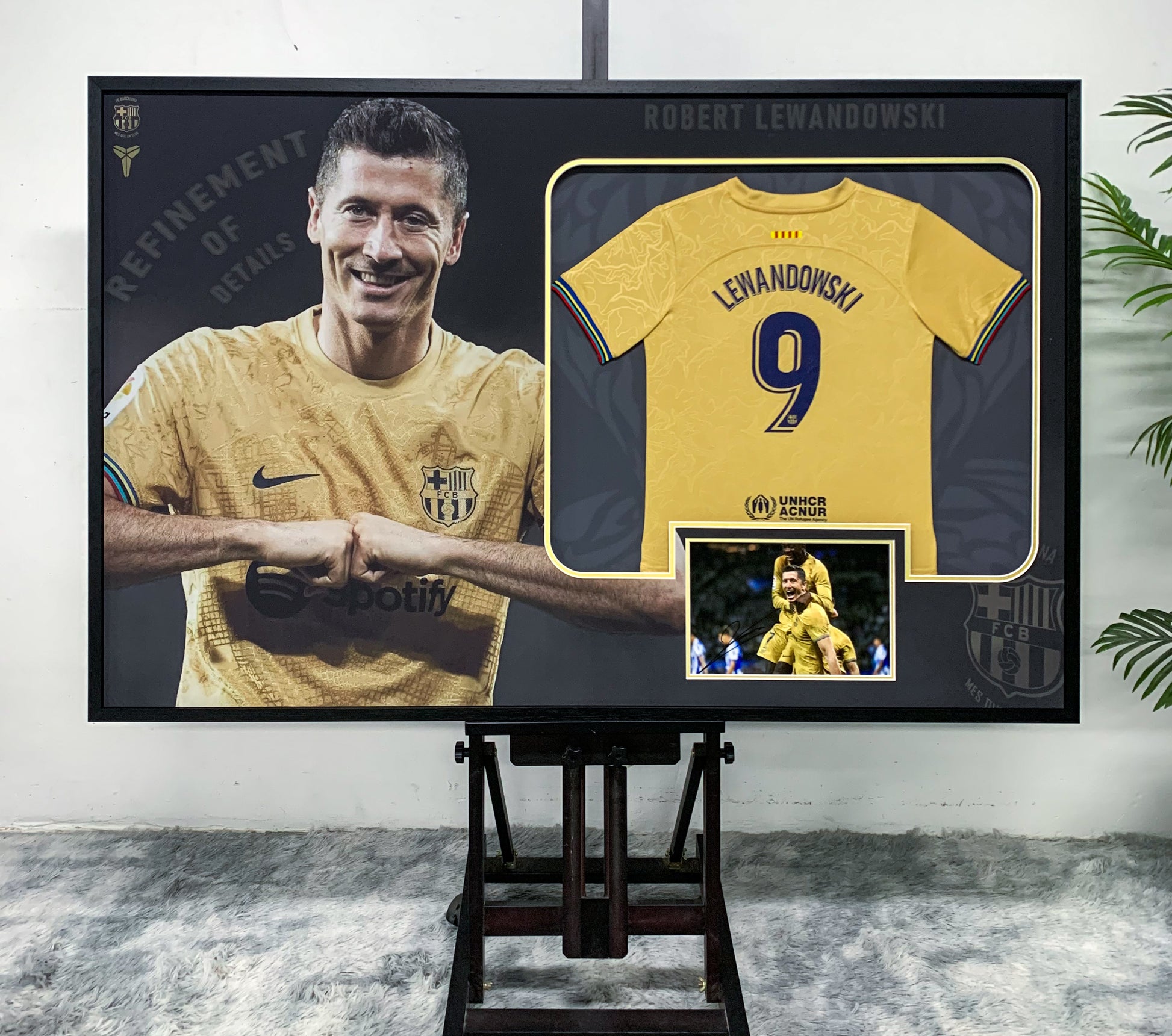 Robert Lewandowski FC Barcelona Jersey Custom Framing