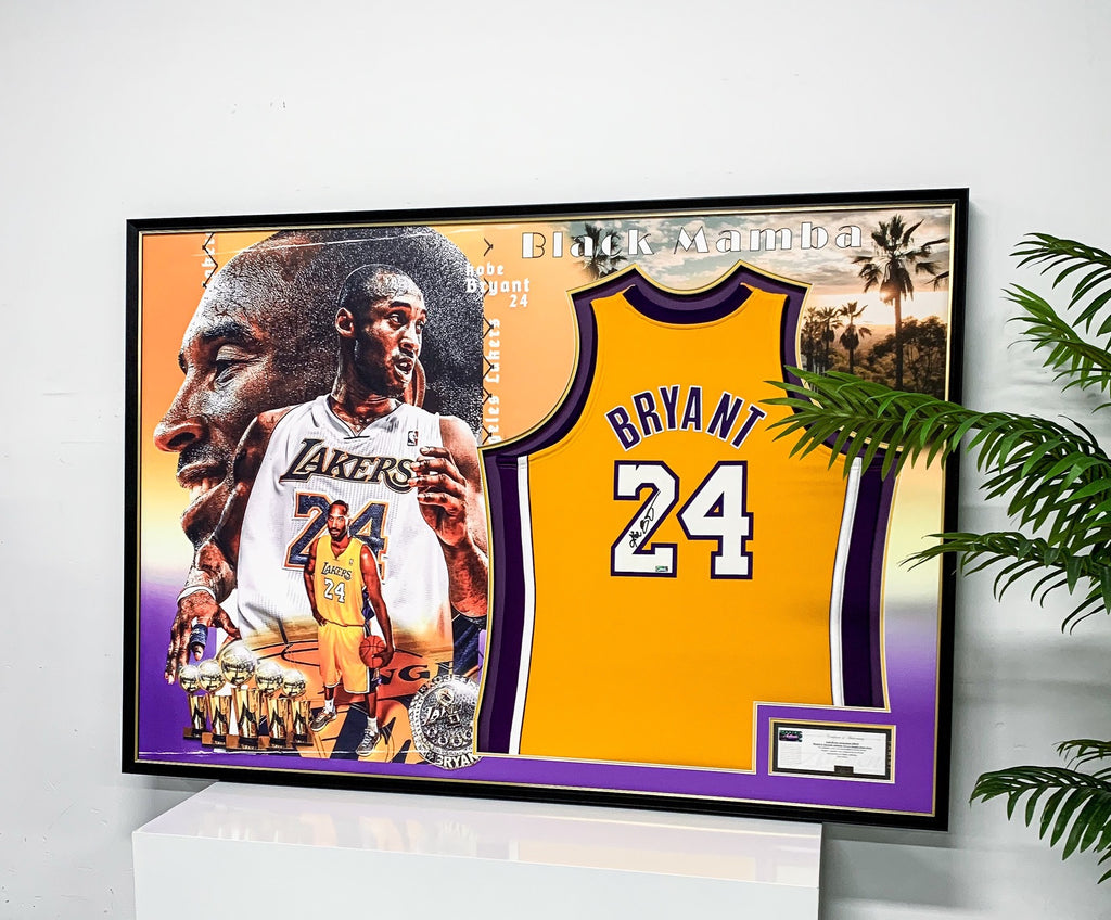 Kobe Bryant Los Angeles Lakers Autographed Custom Framed Jersey