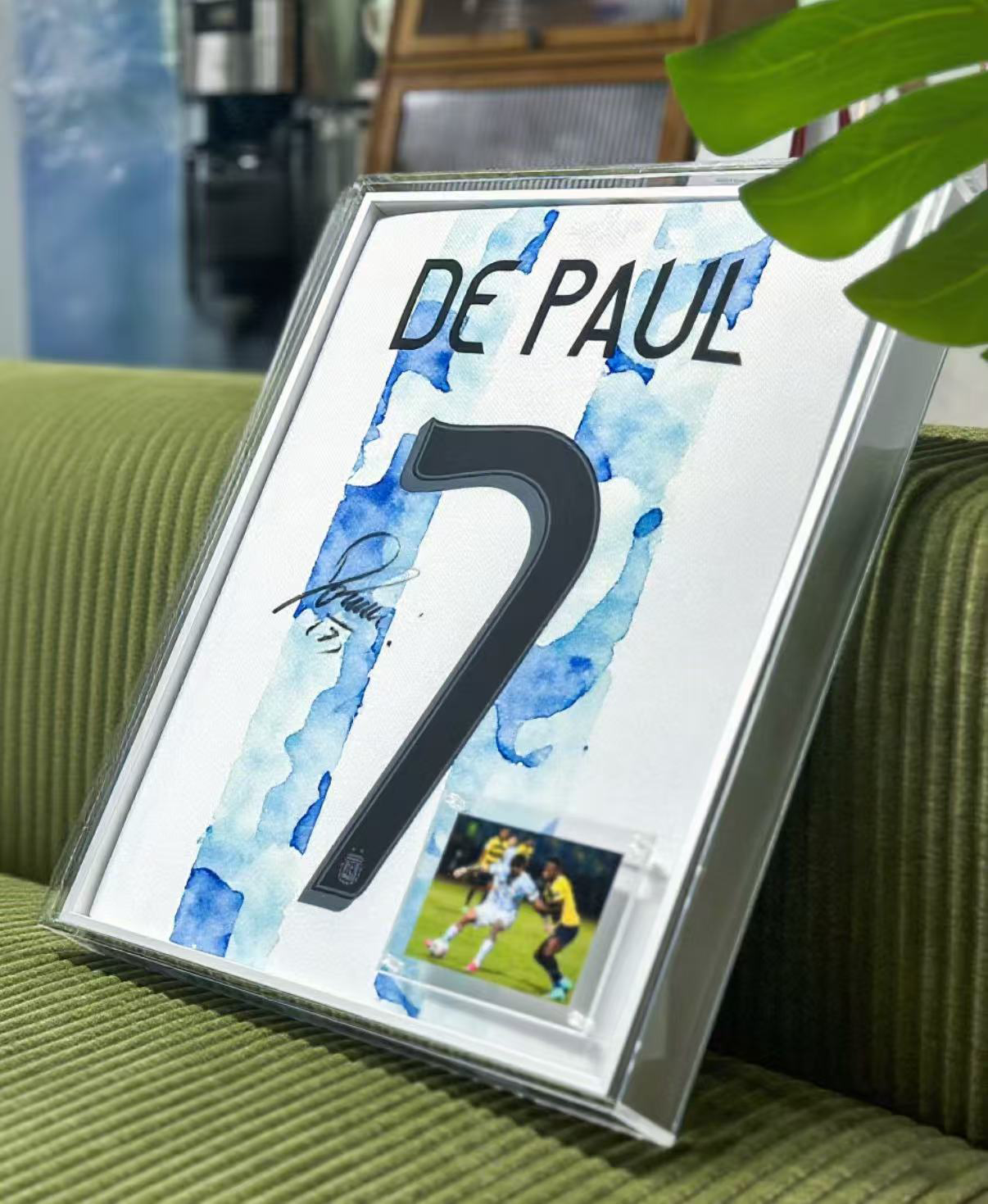Rodrigo De Paul Argentina Autographed Jersey Framed