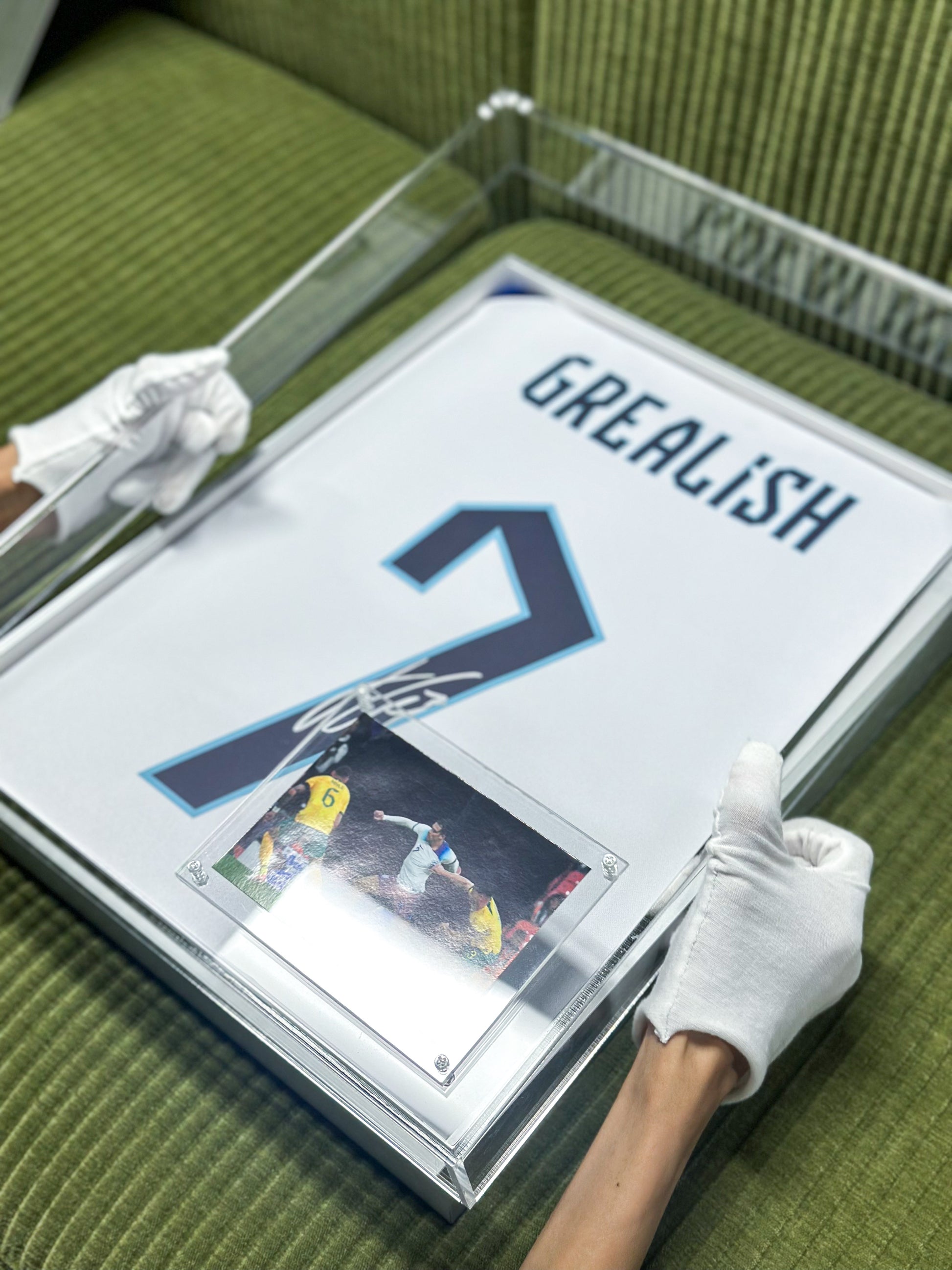 Jack Grealish Manchester City Autographed Jersey Framed