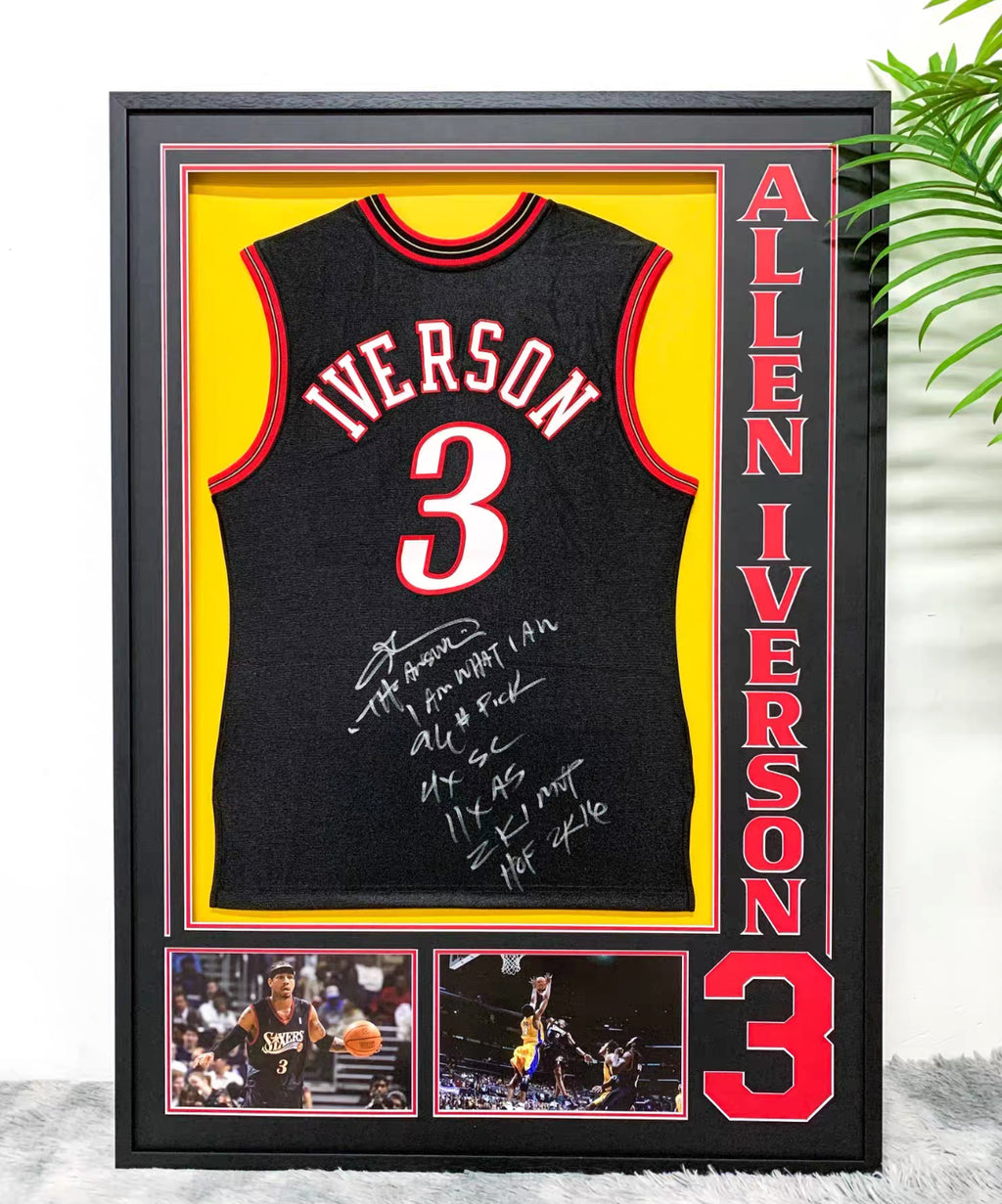 Allen Iverson簽名球衣個性化定製設計裱框00008