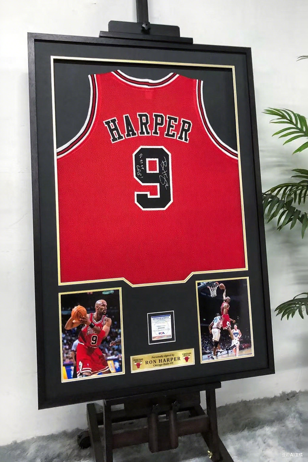 Ron Harper Chicago Bulls Autographed Jersey Standard Framed