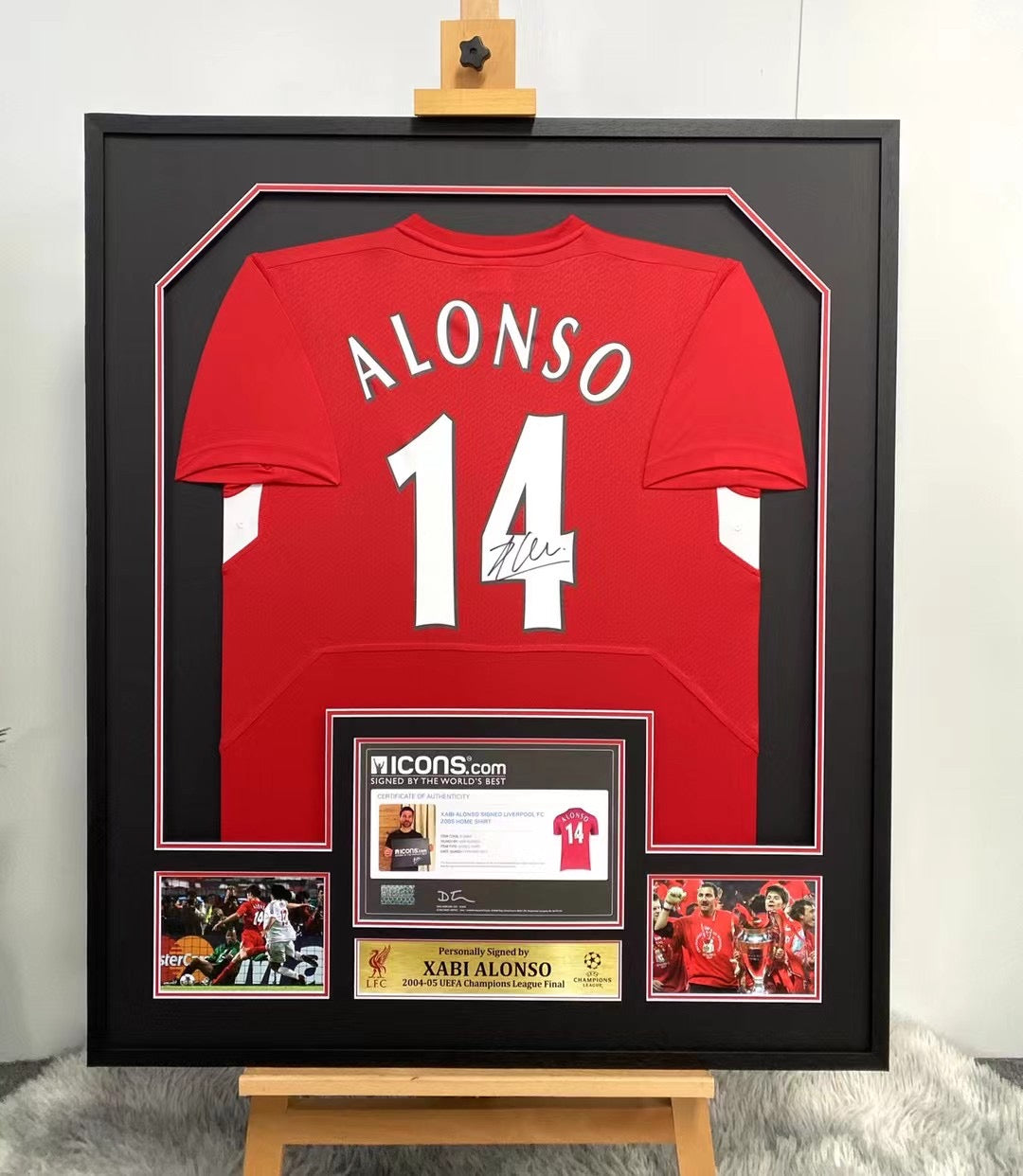 Xabi Alonso Liverpool FC Autographed Jersey Standard Framed