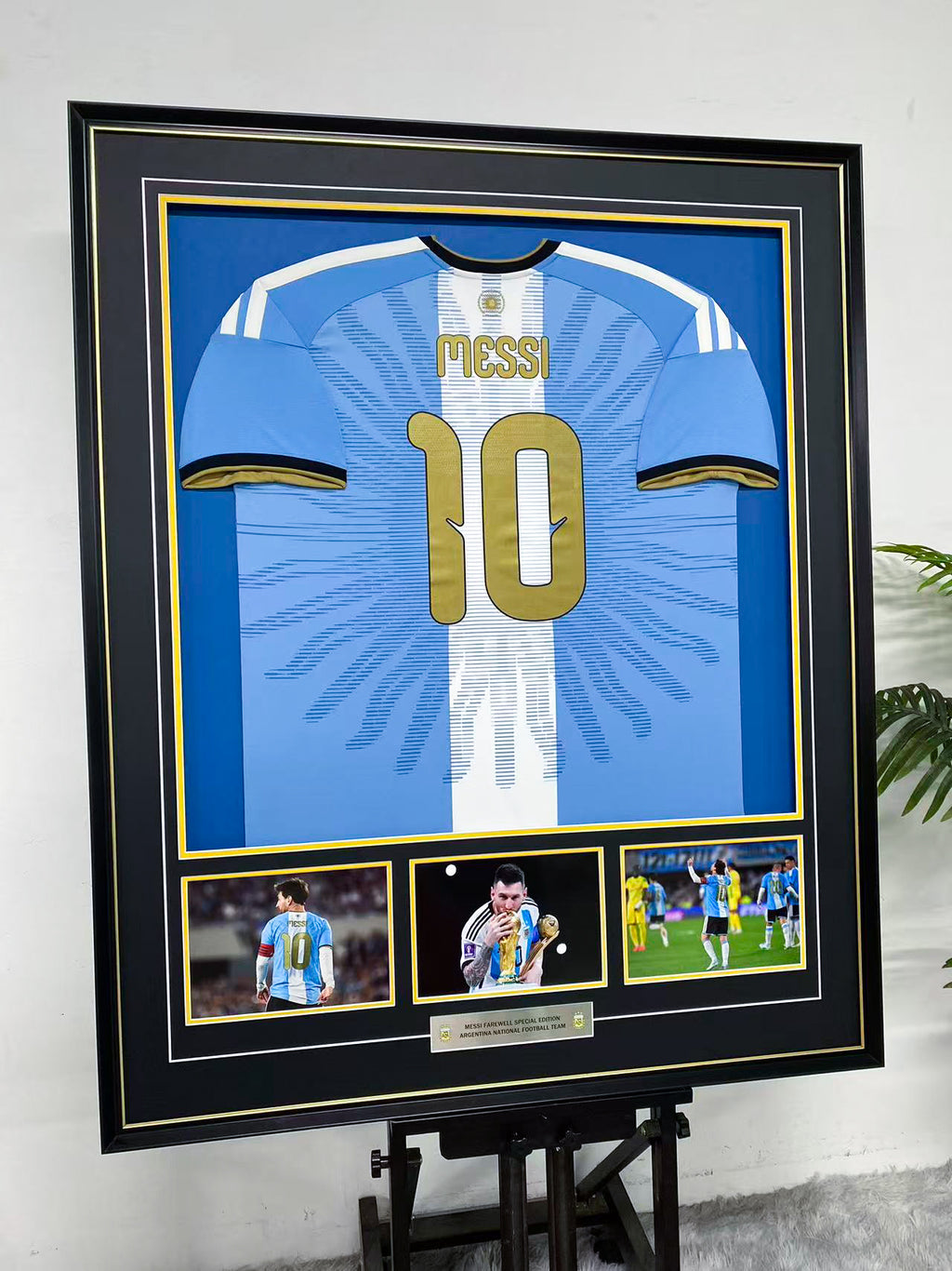 Lionel Messi Argentina 10 Farewell Special Edition Jersey Display Frame