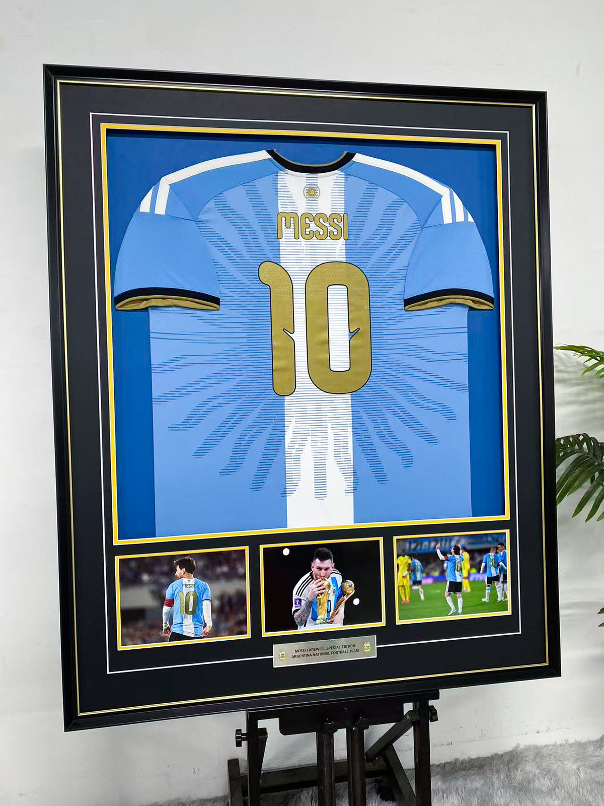 Lionel Messi Argentina 10 Farewell Special Edition Jersey Display Frame
