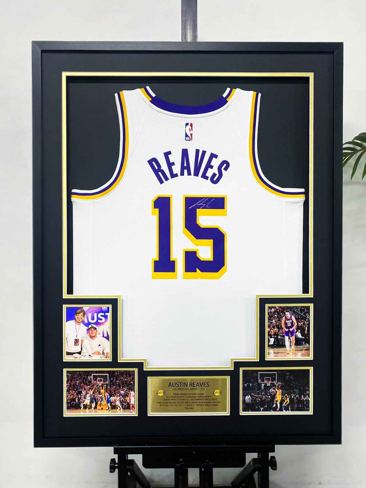 Austin Reaves Los Angeles Lakers #15 Jersey Framing