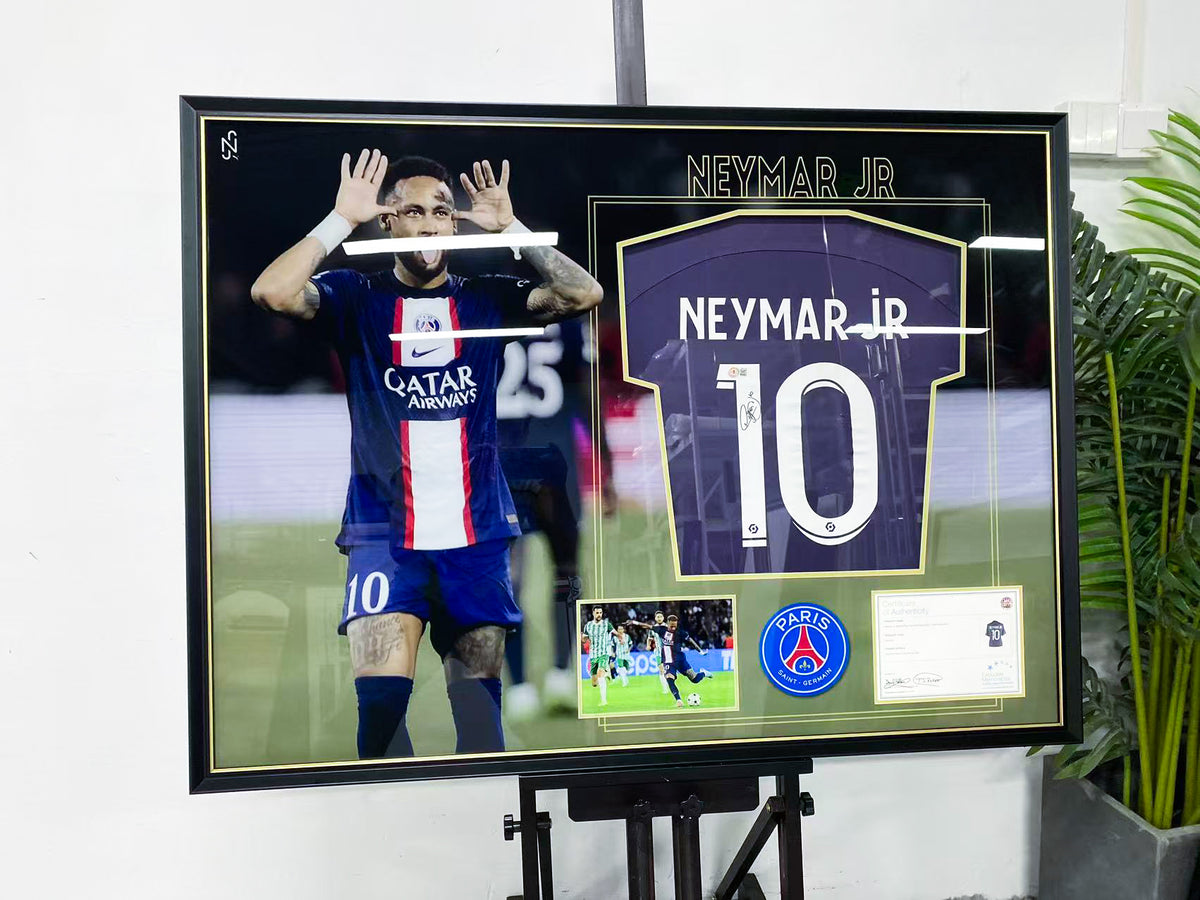 Neymar Jr Paris Saint-Germain #10 Signed Jersey Framed