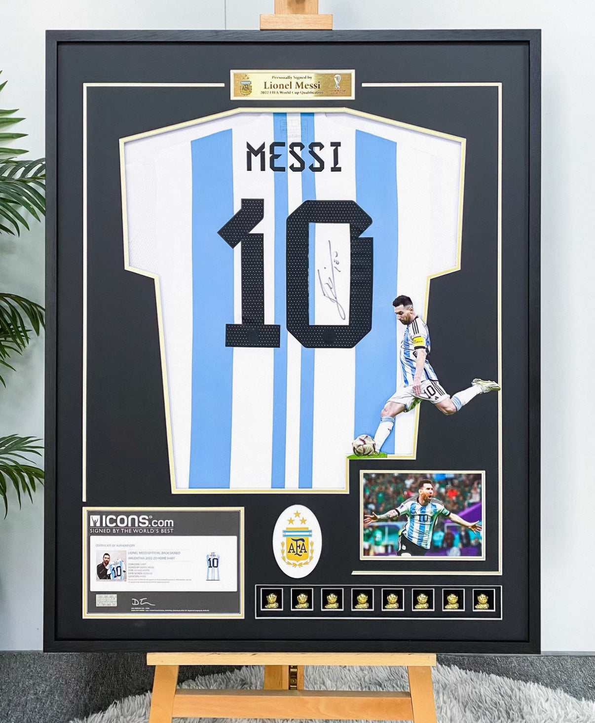 Lionel Messi Argentina Autographed Custom Framed Jersey