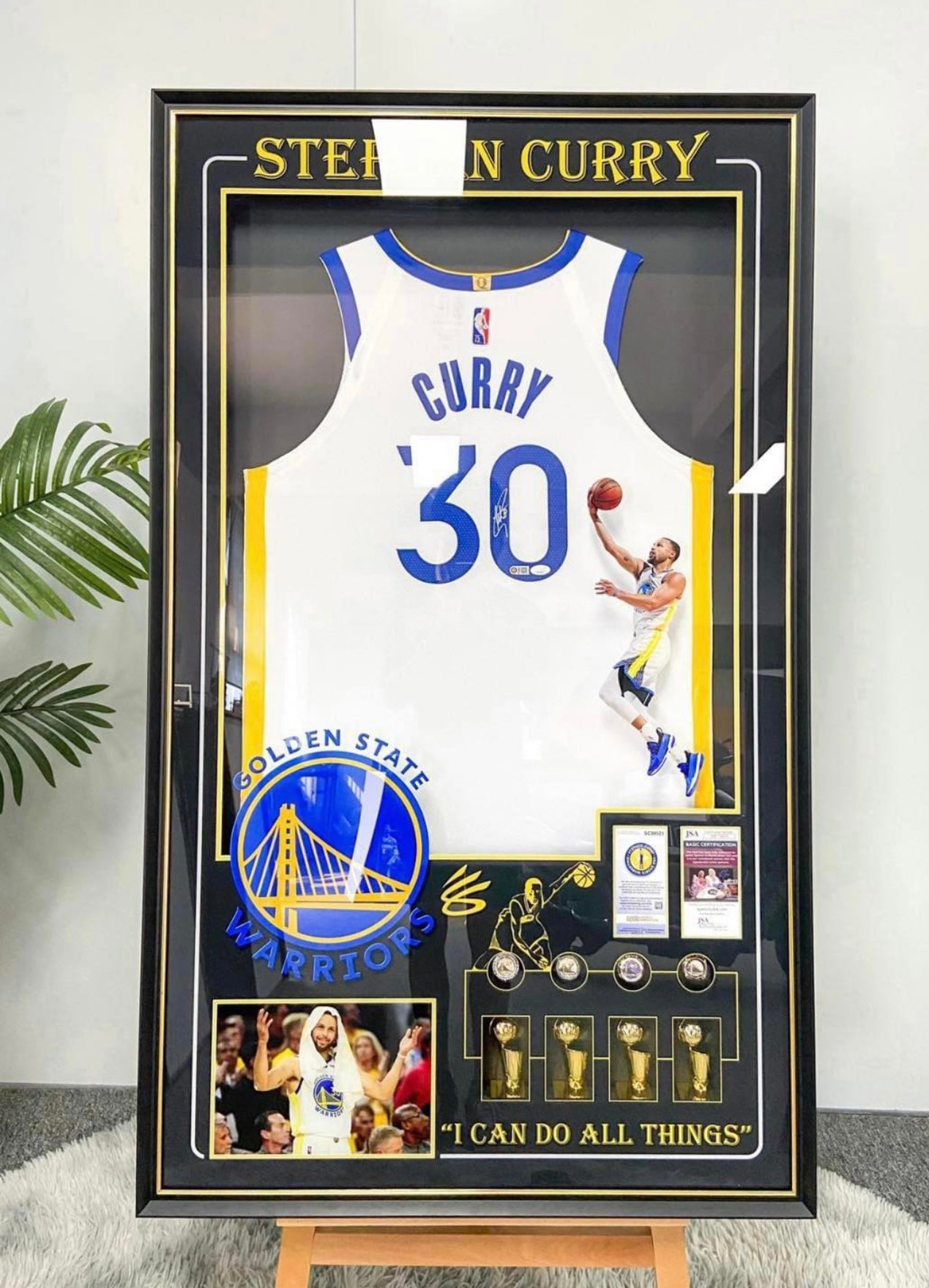 Stephen Curry Golden State Warriors Autographed Custom Framed Jersey