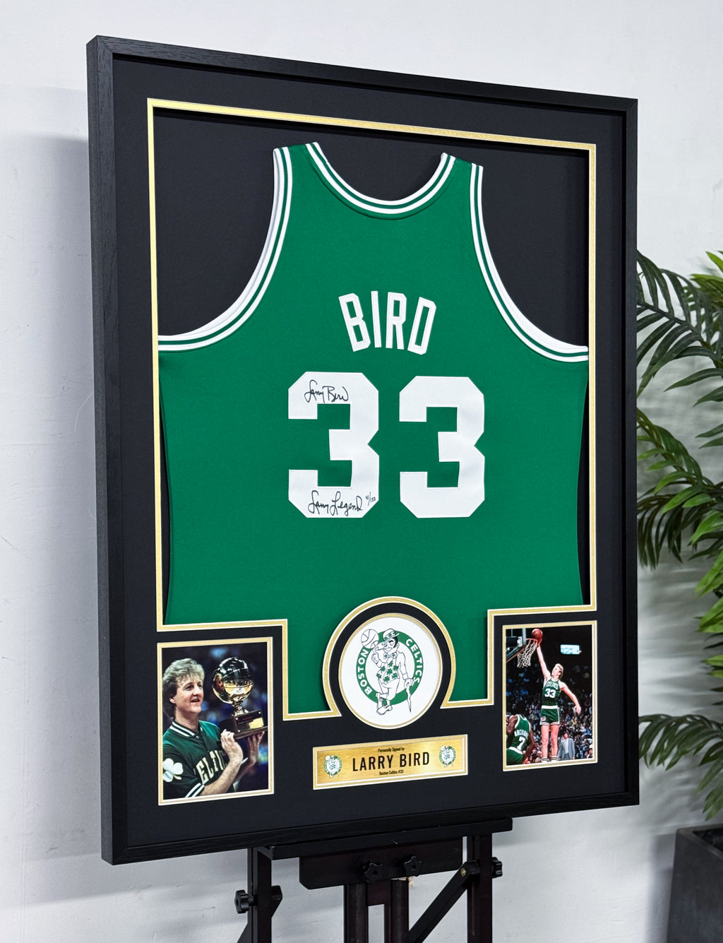 Larry Bird Boston Celtics #33 Framed Jersey
